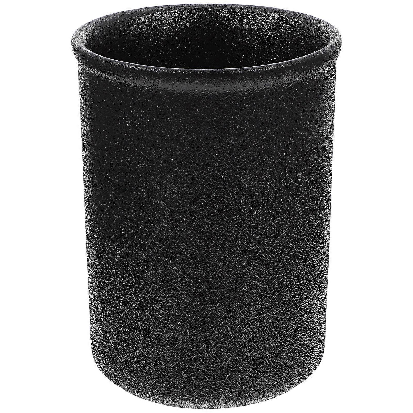 Ceramic Chopstick Bucket Black Cutlery Container for Scratch-Resistant Storage