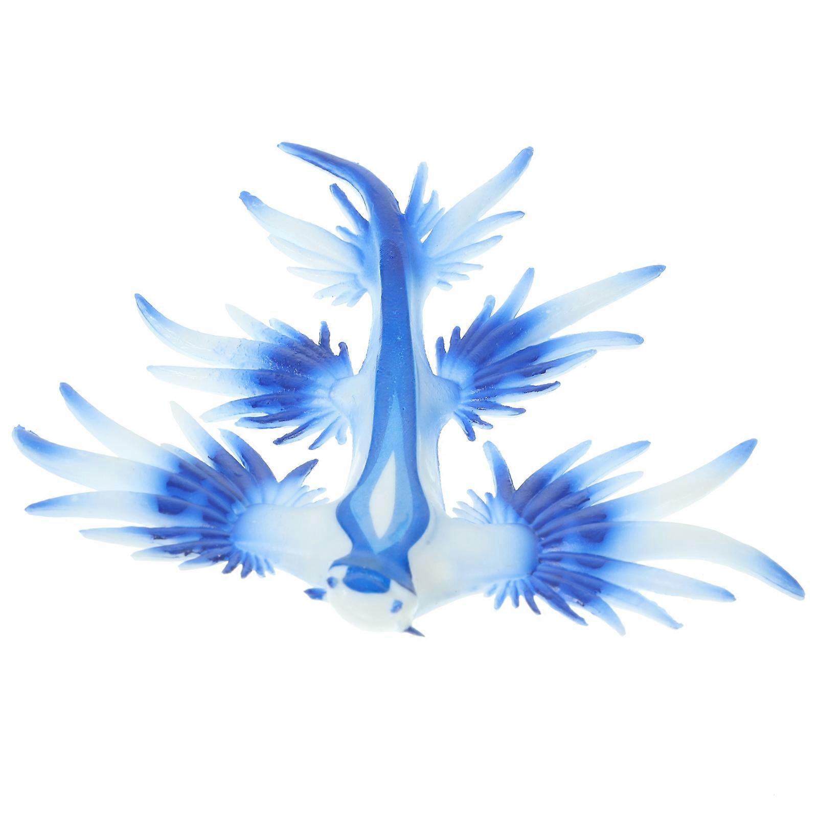 Simulation Sea Slug Model for Decoration 2Pcs Sky Blue Plastic Figurines