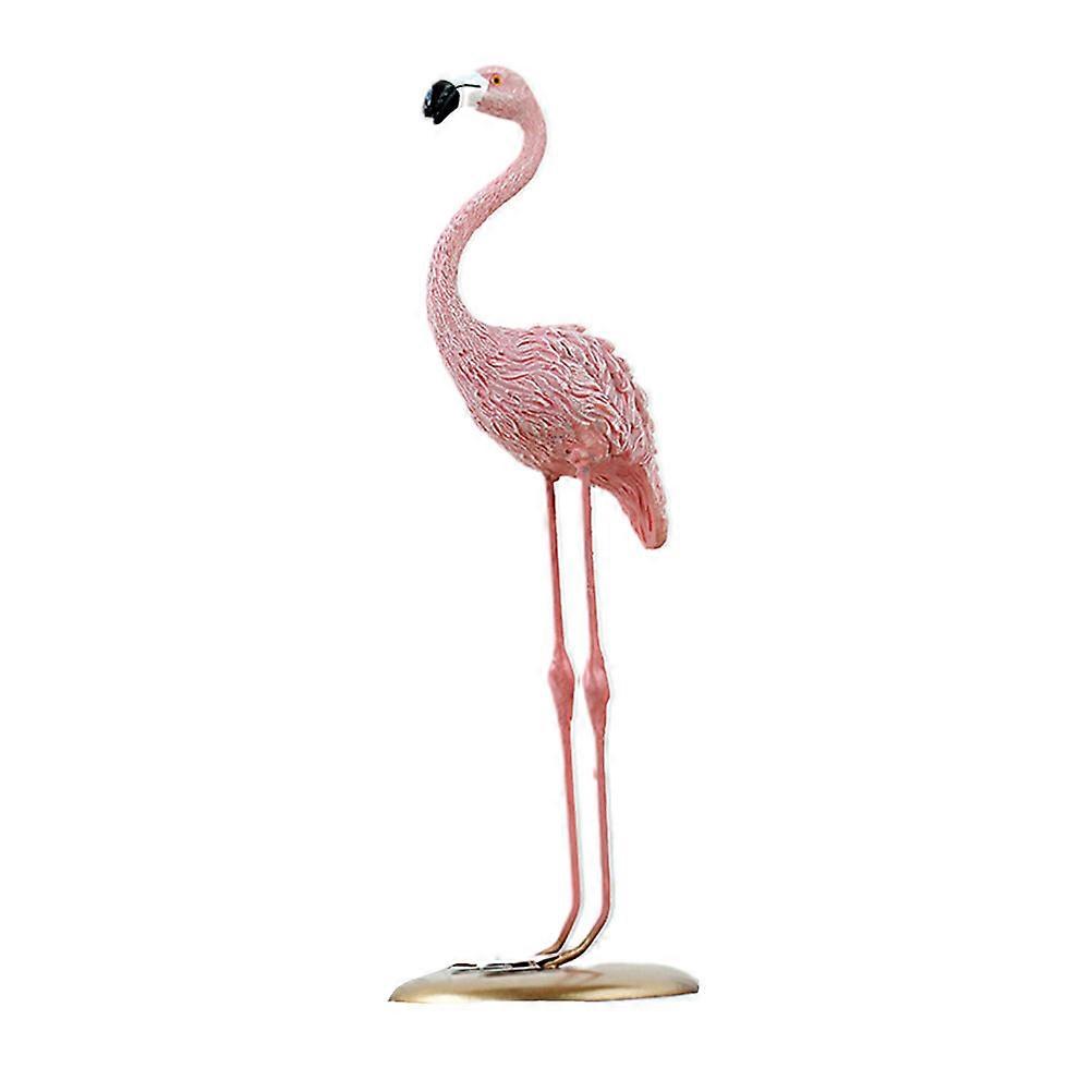 Pink Desktop Ornament Flamingo for Decoration 3Pcs Resin Flamingo Set