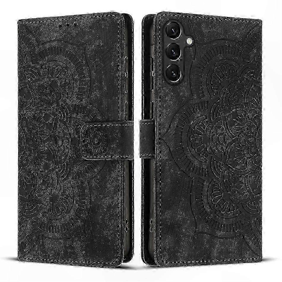 Retro Frosted Leather Case with Mandala Emed Design for Phone