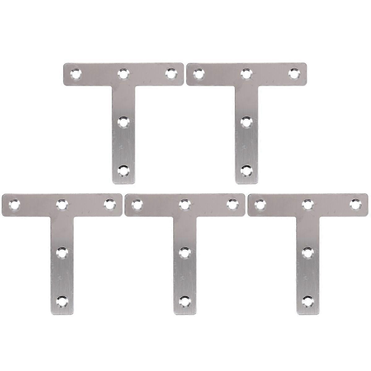 5 Pcs Angle Plate Corner Brace Flat T Shape Repair Bracket 80mm x 80mm