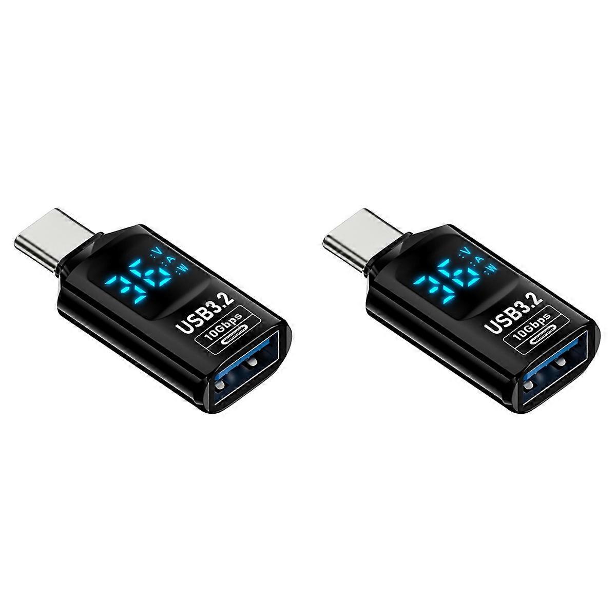 1PCS Digital LED Display USB 3.2 Adapter 10Gbps 36-60W Power Meter Tester Smart Chip Data Transmissi