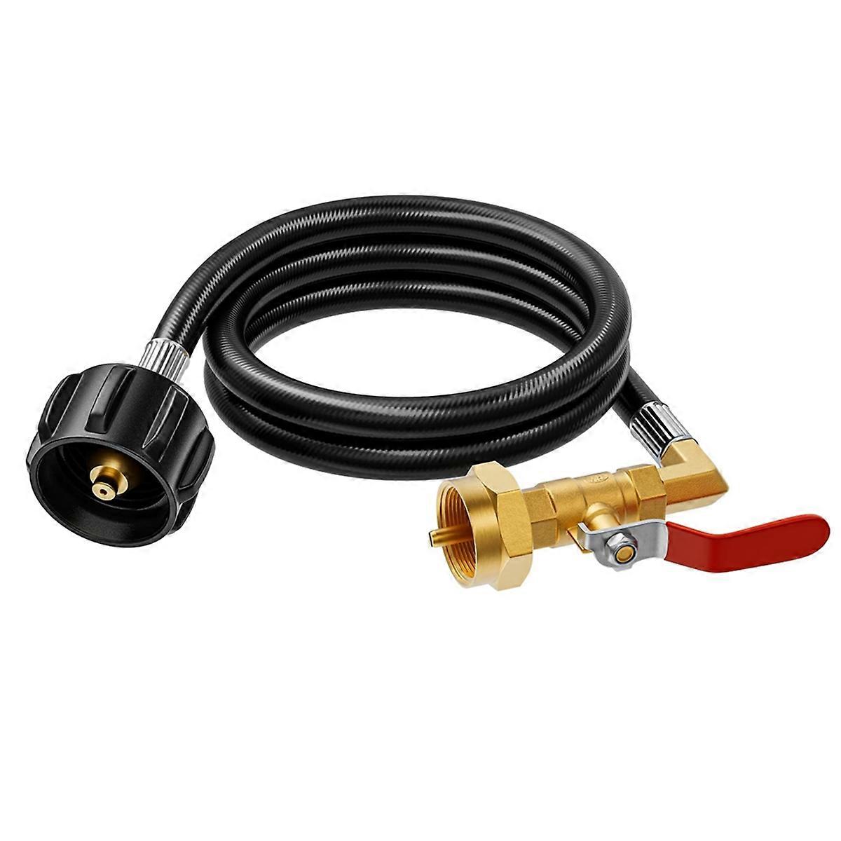 Propane Refill Adapter for 1 Lb Tanks, 3.5 FT Propane Tank Refill Adapter Hose with Safety Shutoff Valve