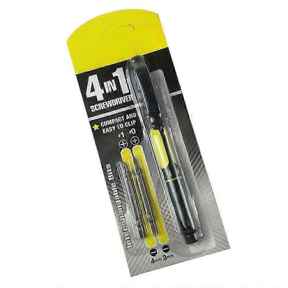 4-in-1 Mini Alloy Screwdriver Set with Pen Shape Multifunctional, Double-ended Design