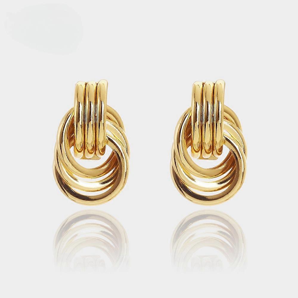 Earrings, Women's Gold Irregular Multi-layer Thick Rope Knot Stud Earrings