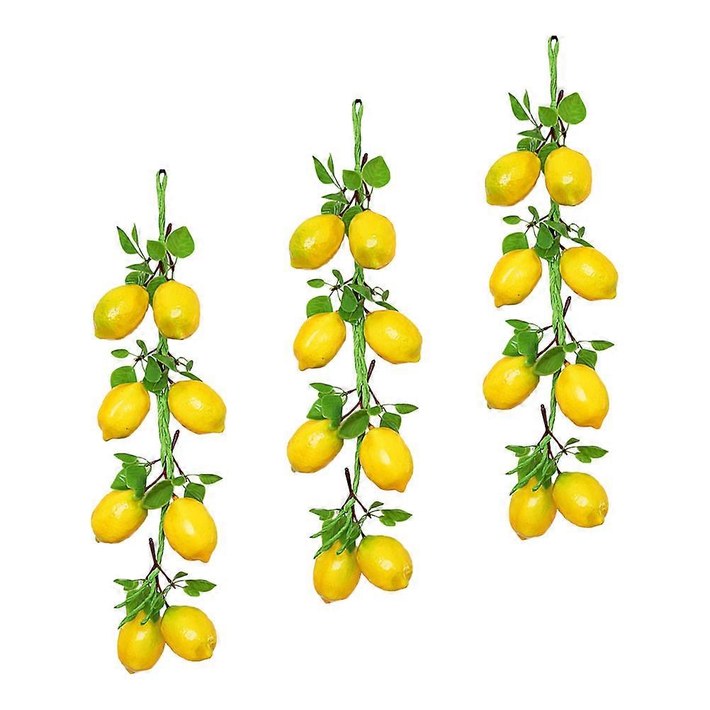 Simulated Lemon String Fake Fruits Pendants for Decorative Props 9Pcs