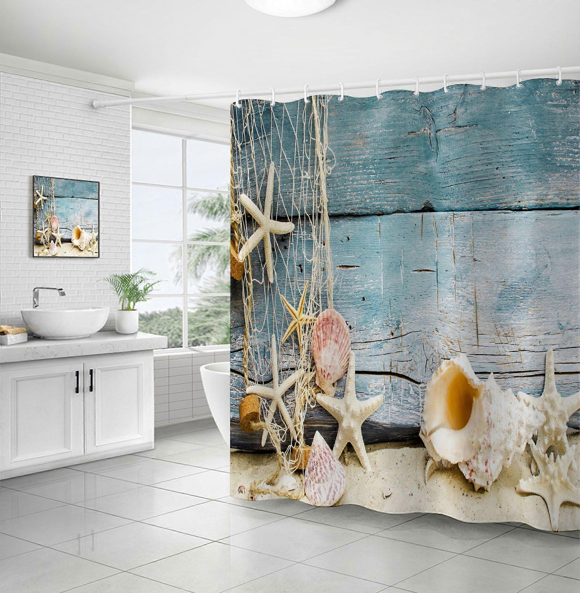 Waterproof bath curtain in shell 180 * 180cm polyester