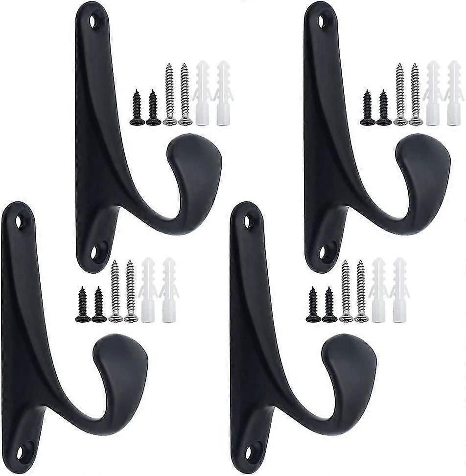 Set Of 4 Metal Screw-on Hooks For Clothes, Towels, Backpacks, Lanterns