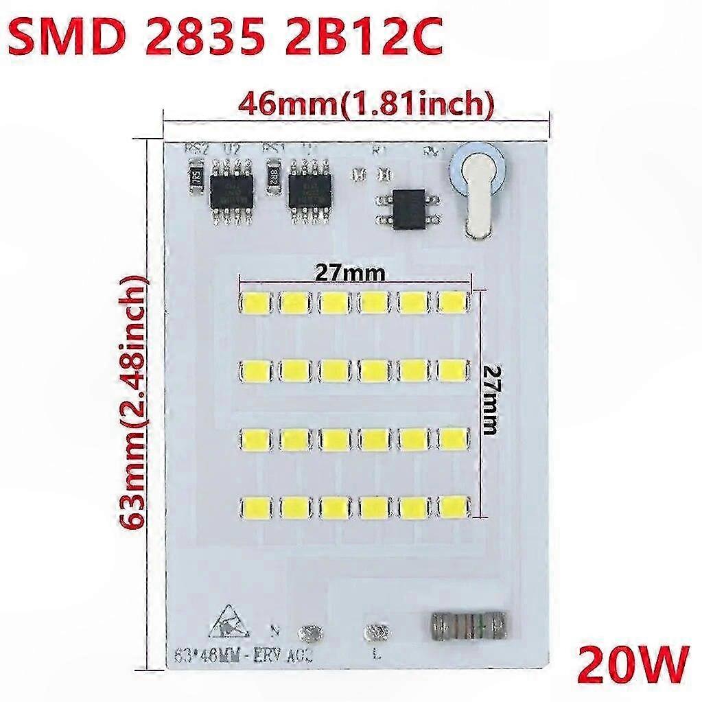 SMD 2835 LED Module 220V Smart IC Light Source for Outdoor Flood Spotlights 10W-100W Replacement