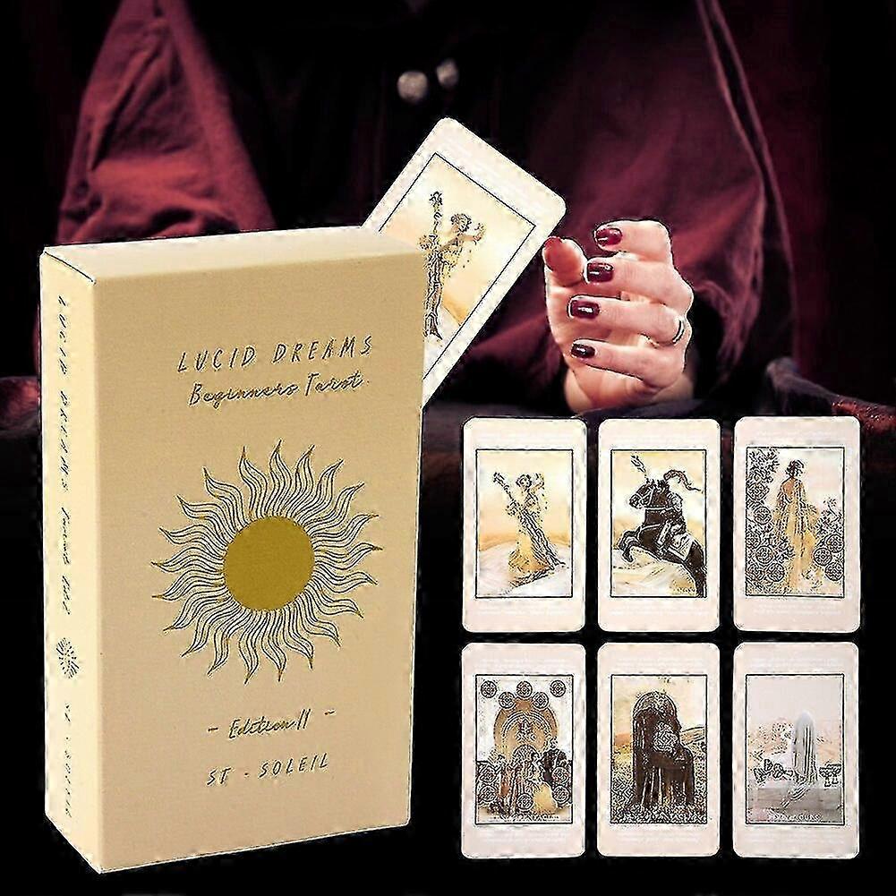 Lucid Dreams Tarot Card Deck - Beginners Board Game with Full English Playing Cards for Family Parties & Witchcraft Enthusiasts