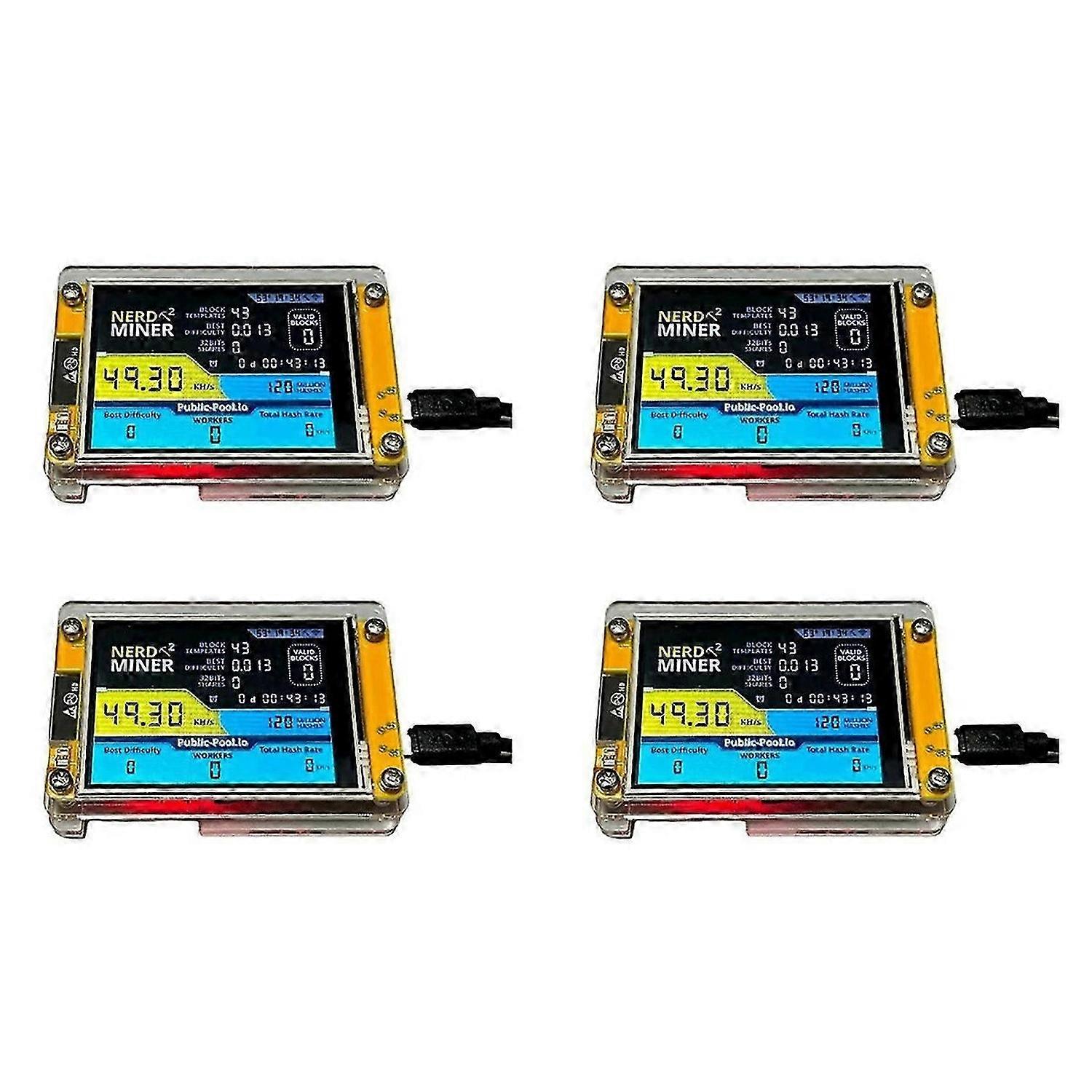 4X Neue Nerdminer V3 2,8-Zoll-BTC-Solo-Lotterie-Nerd-Miner-Miner-Krypto-Solo-Mining-Maschine