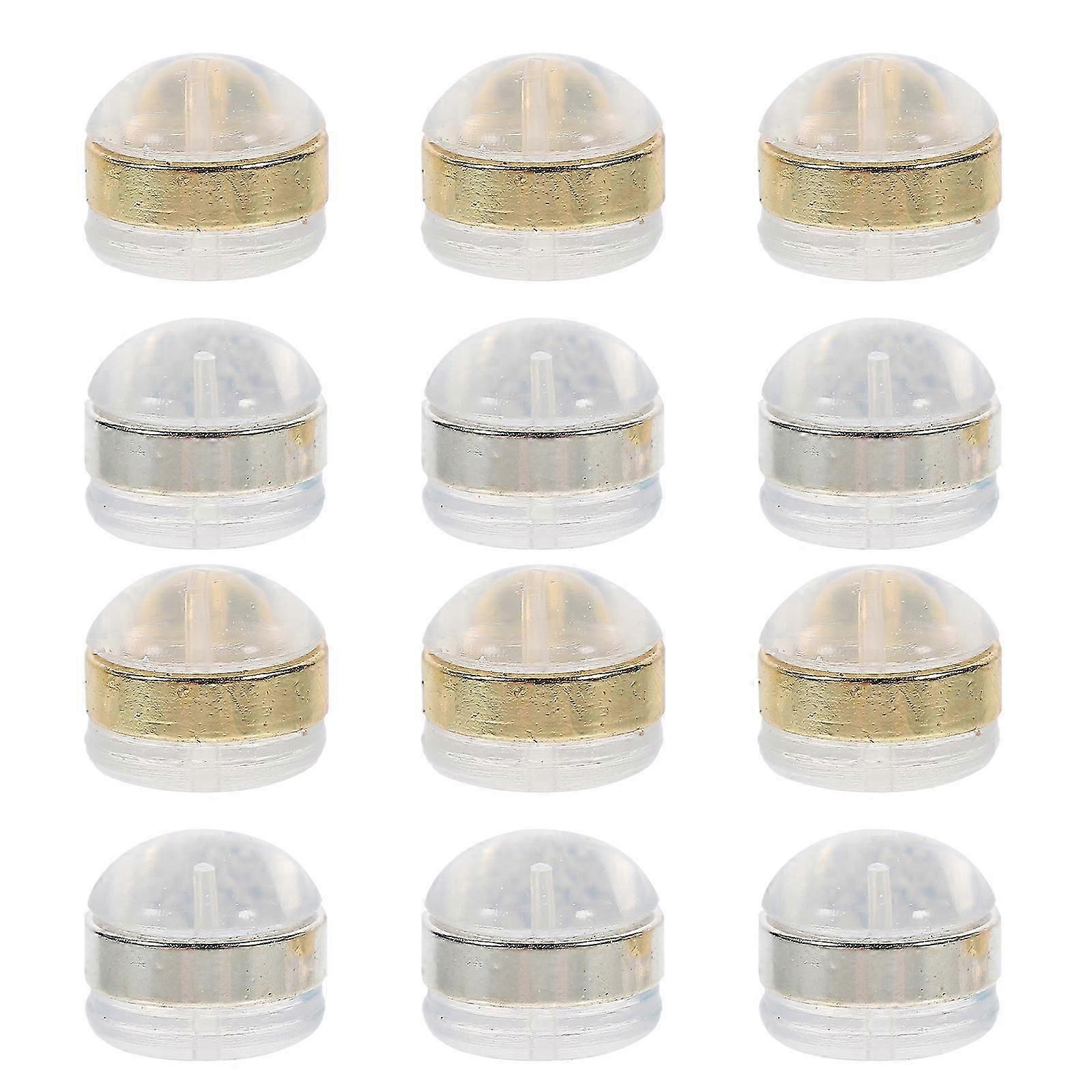 12 Pcs Clear Earrings Locking Earring Backs Silicone Earring Stoppers Earring Back Pads Clear Earring Locking