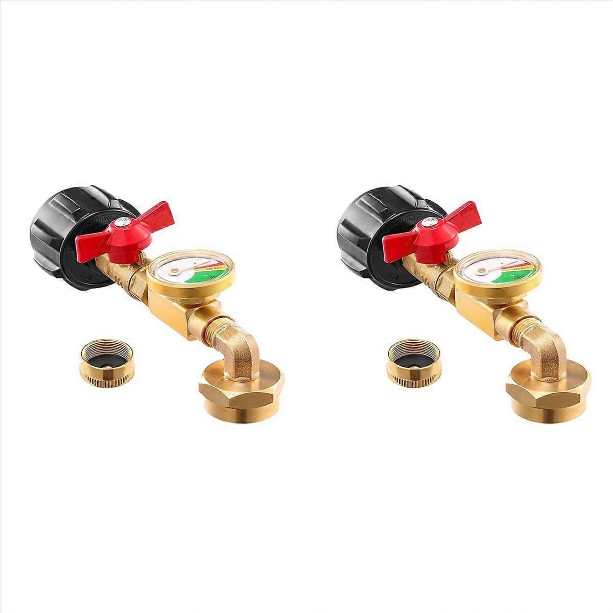 QCC1 Propane Refill Elbow Adapter with Propane Tank Gauge