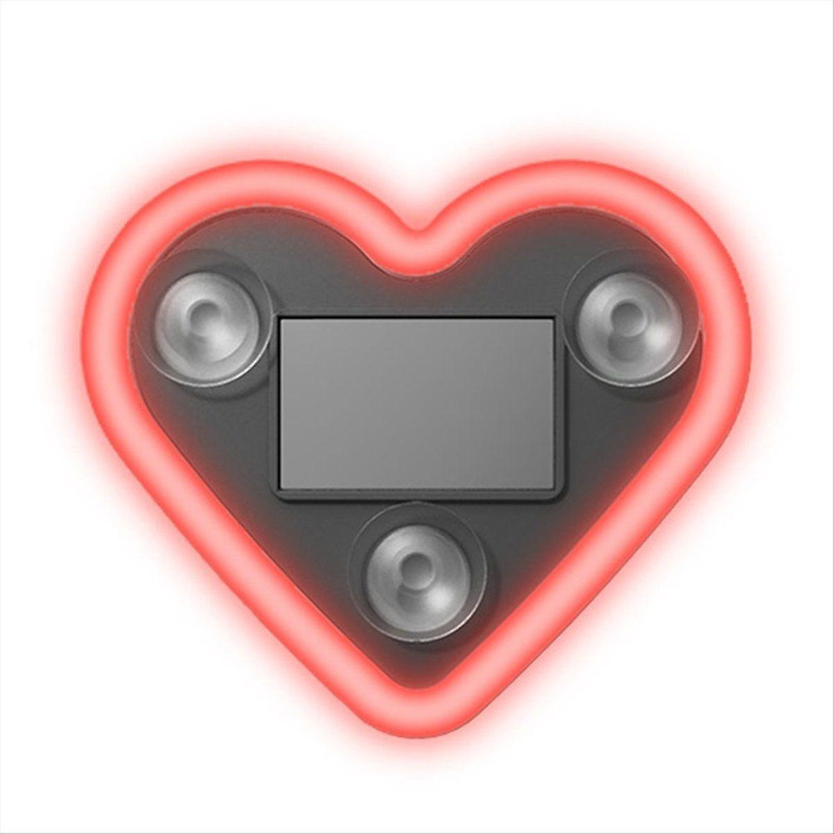 Car LED Ambient Light, Love Heart Solar Vehicle Neon for Triangle or Back Window, Red Light