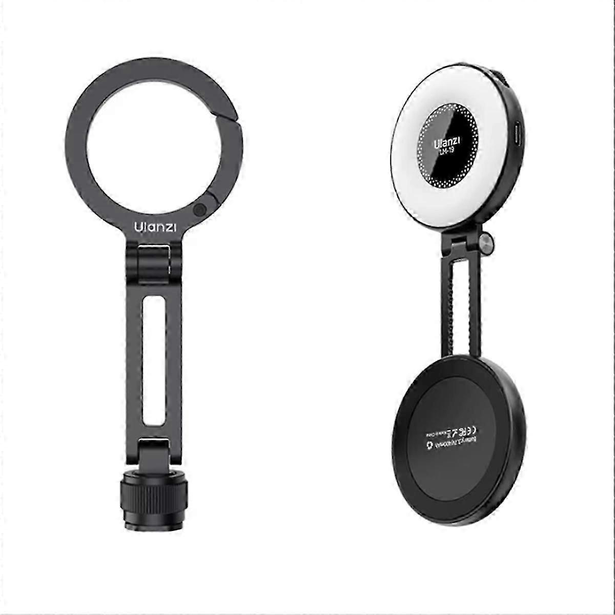MA07 Maglock 1/4 Cold Shoe Phone Mount with Light Double-Side Magnetic Phone Mount Camera Tripod fo
