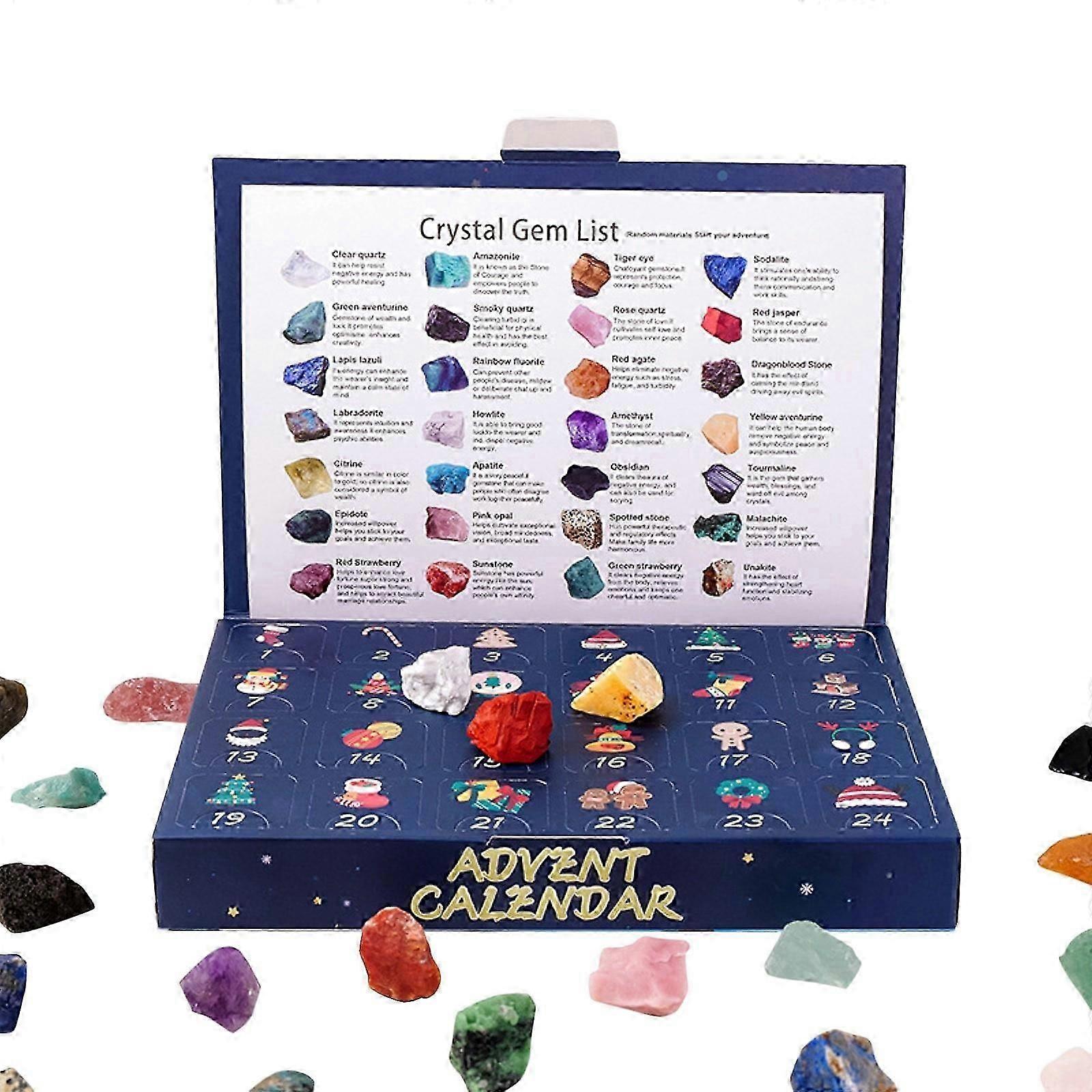 Christmas Advent Calendar for Kids 2024, 24 Day Gem Blind Countdown, Science & Makeup Around the World Cards, Compatible with Educational Fun