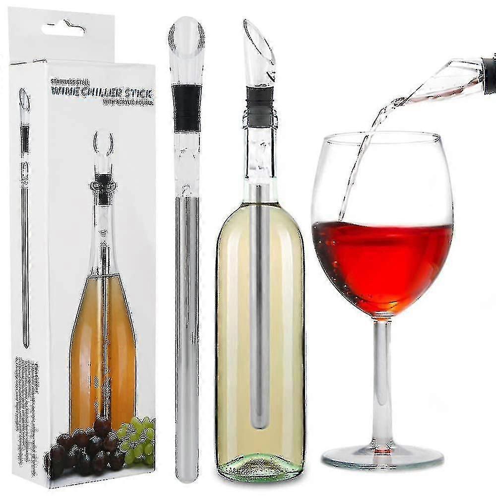 Wine Cooler Rod,fast Wine Chiller With Stainless Steel Wine Pouer And Chill Rod,wine Bottle Cooler Stick