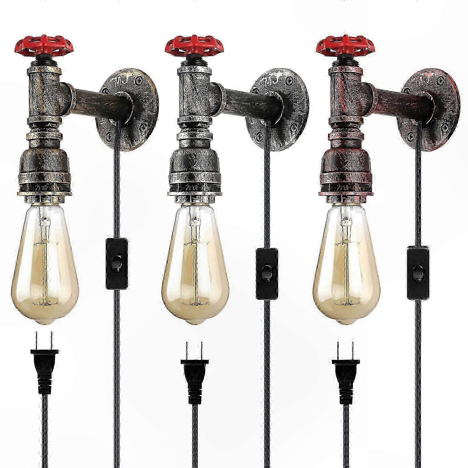 Retro Industrial Wall Lamp with Faucet Design for Home Bar and Loft Decor