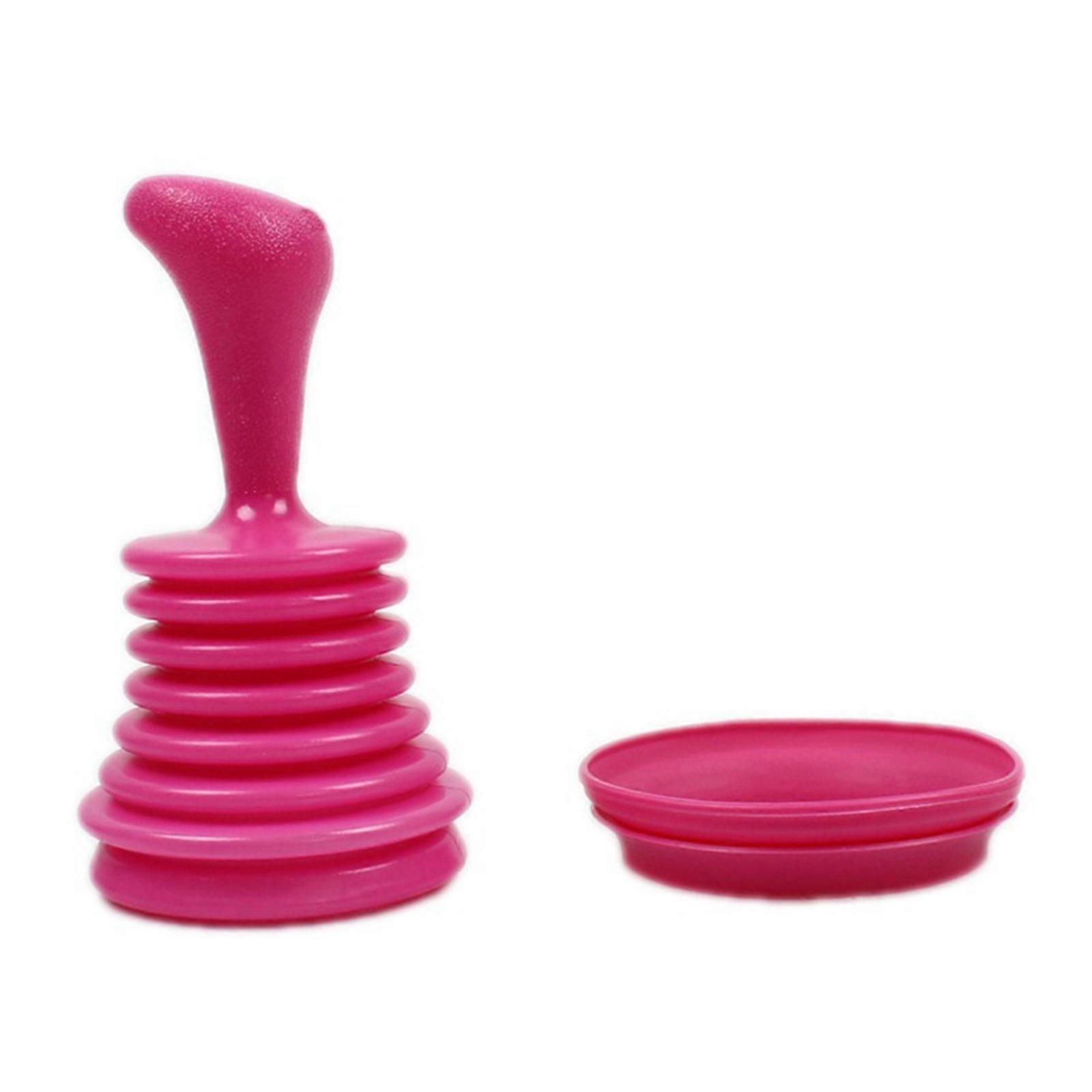 Bathroom Drain Cleaner Squeeze Clog Remover Efficient Hair Unclogging Ergonomic Handle Plunger For Sink Tub Shower Drain  Rose Red