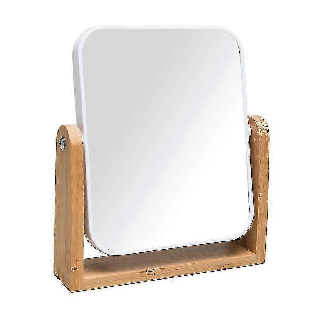 Enhanced 8-Inch Bamboo Vanity Mirror with Dual Magnification Function