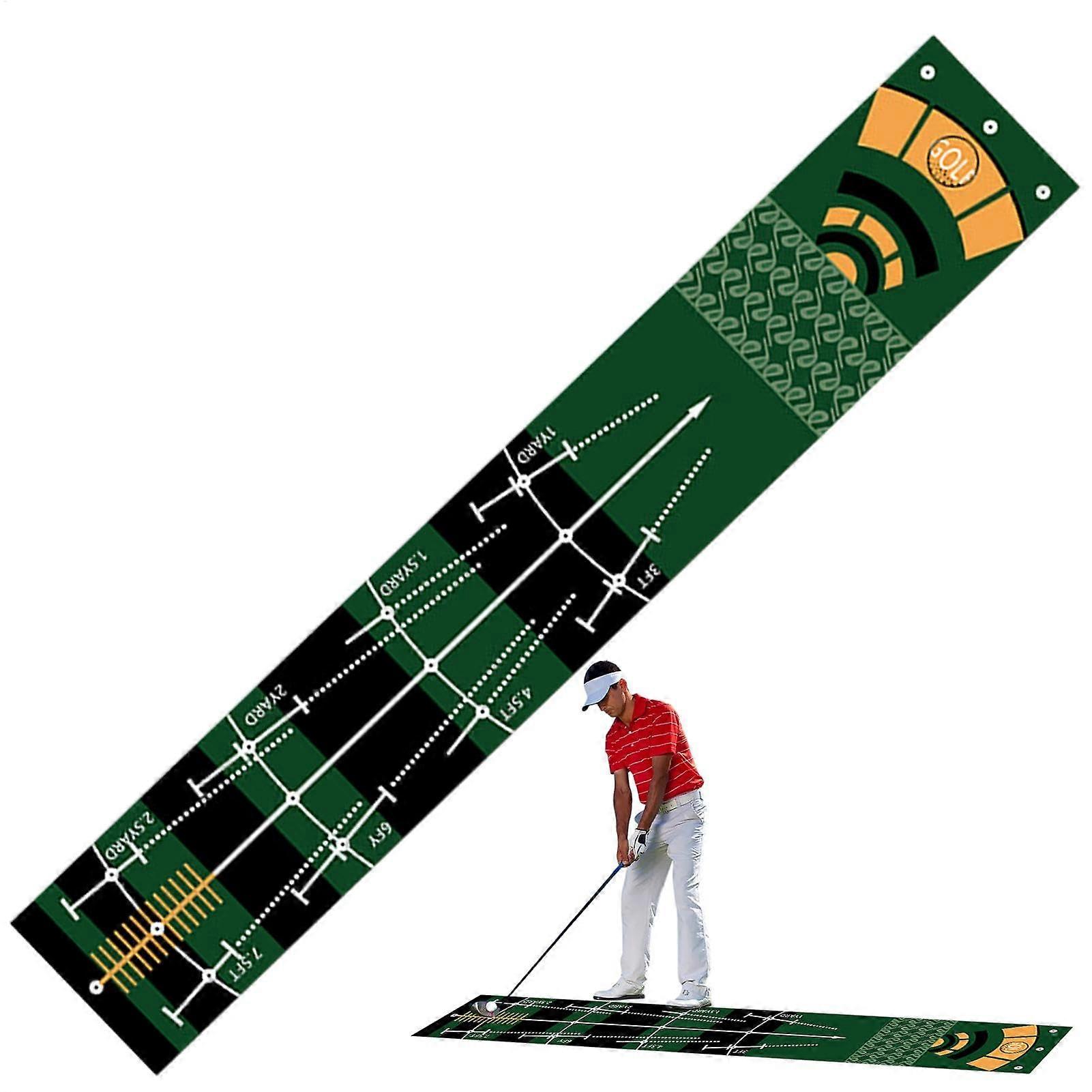 Portable Golf Training Mat, Practice Mat, Indoor Putting With Backrest, NonSlip, 01