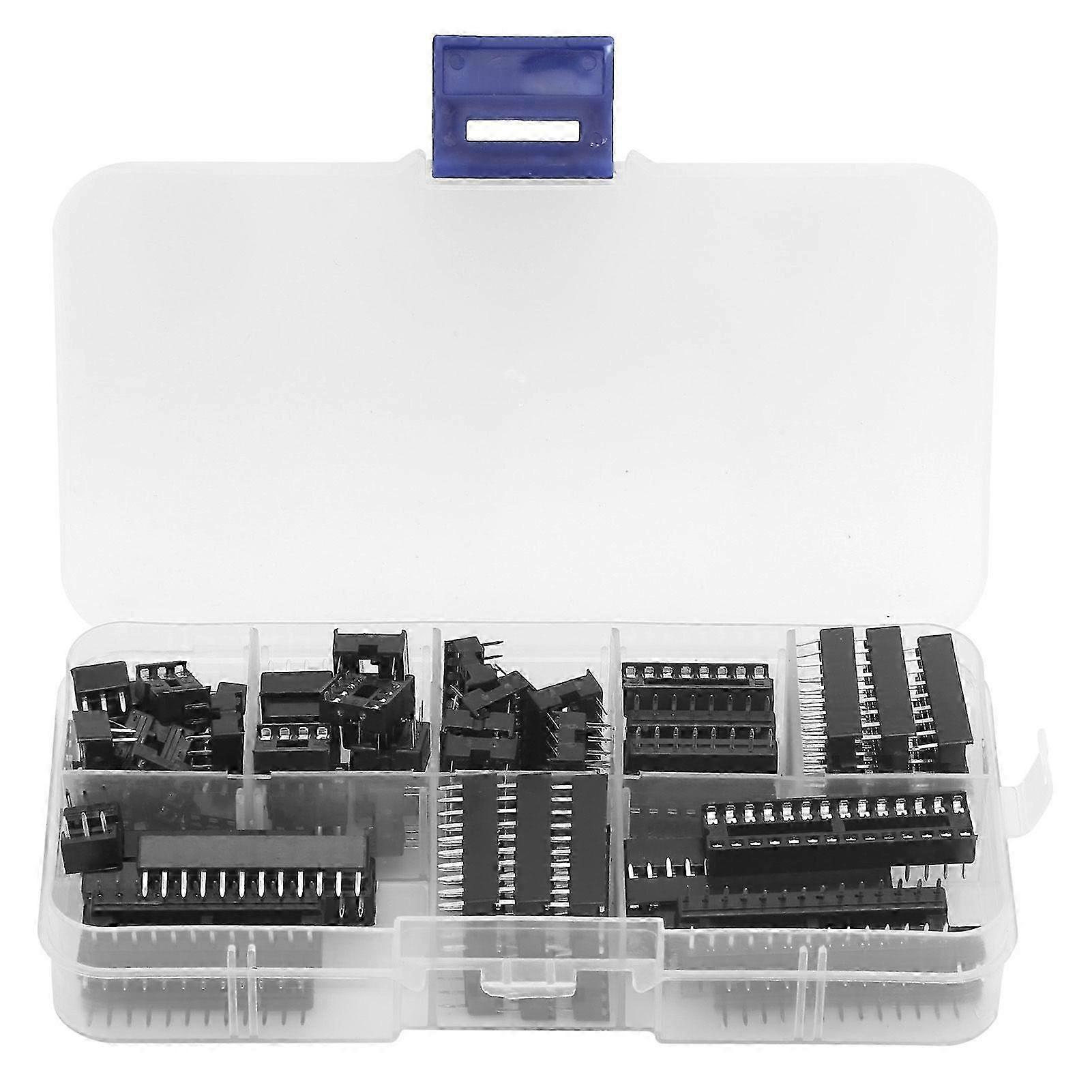 66Pcs IC Sockets Adapter InLine DIY Electronic Component 6 8 14 16 18 20 24 28Pin