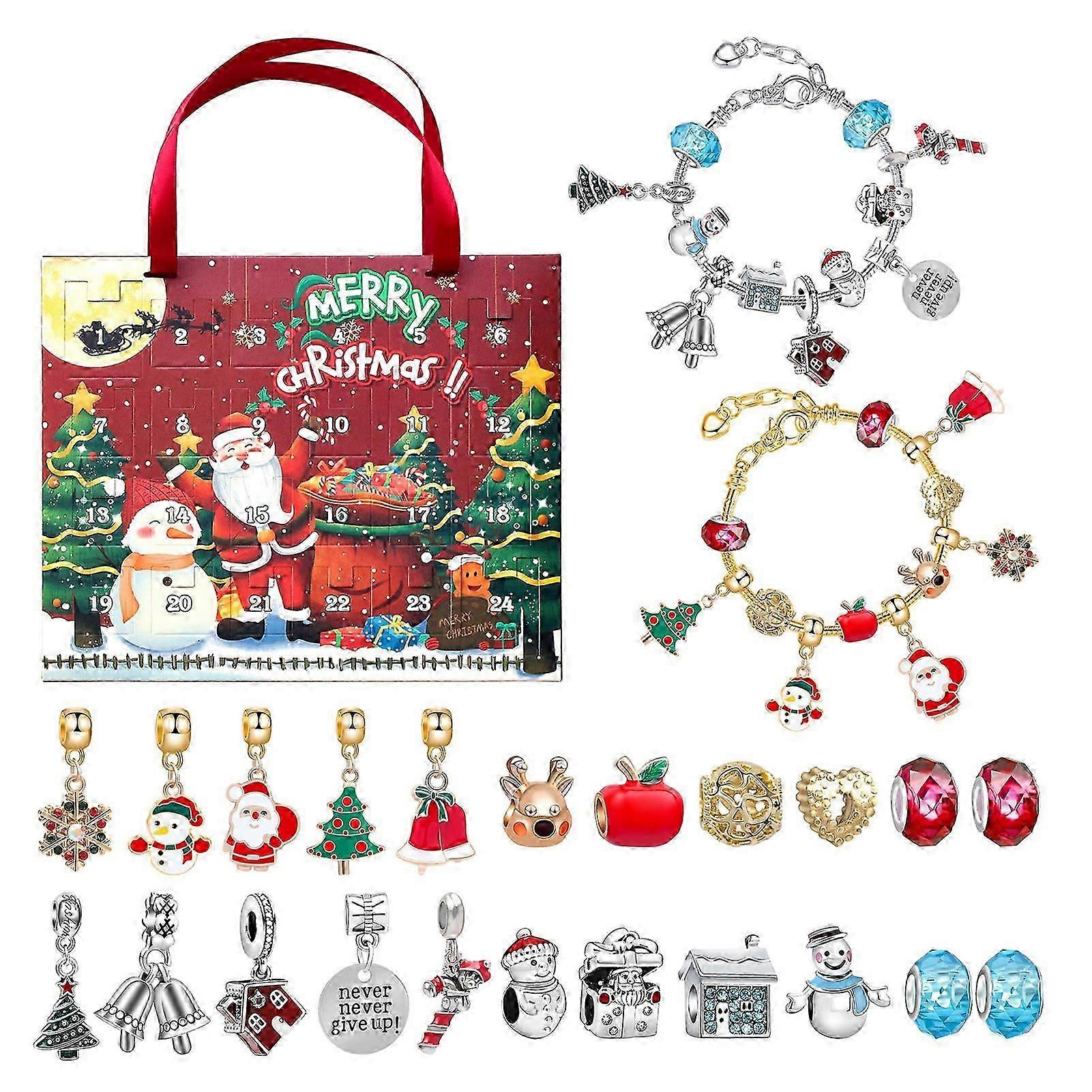 Advent calendar bracelets Christmas DIY charm making set for children