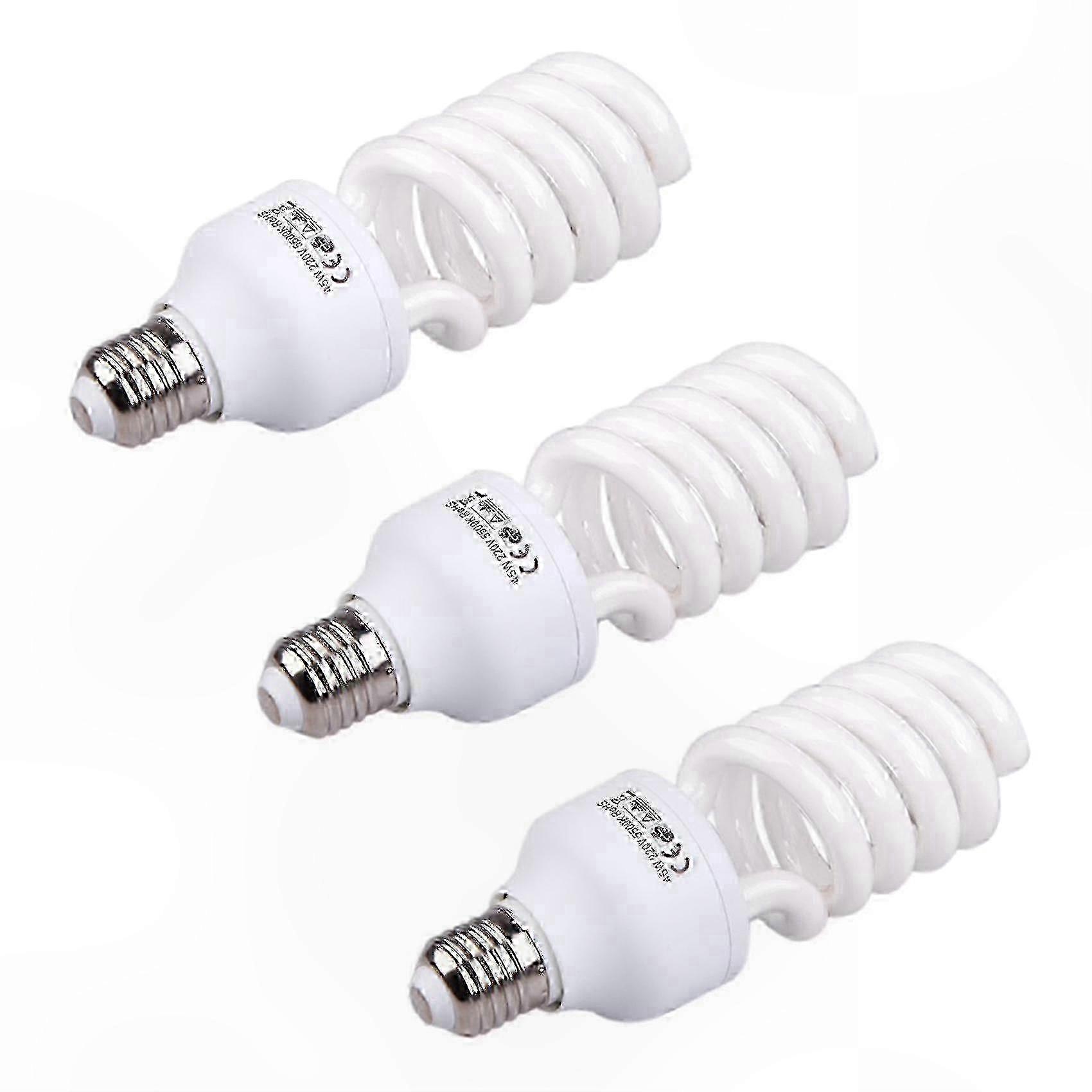 5500K E27 Daylight Bulbs, 3-Pack 45W for Studio Photography Lighting