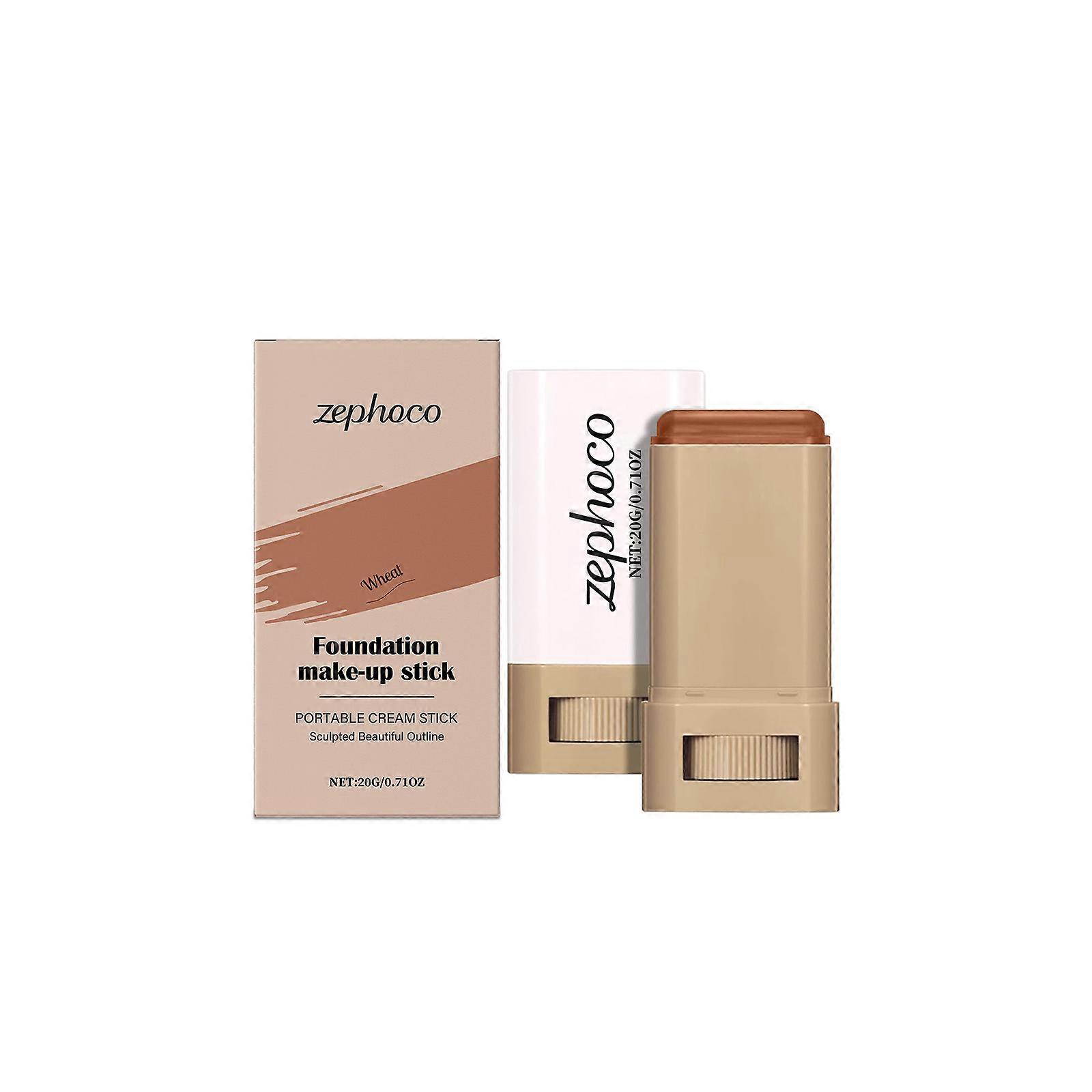 zephoco Wheat-Colored Moisturizing Concealer Foundation Stick, Facial Base Makeup Is Light, Moisturizing, Brightening, Matte And Transparent