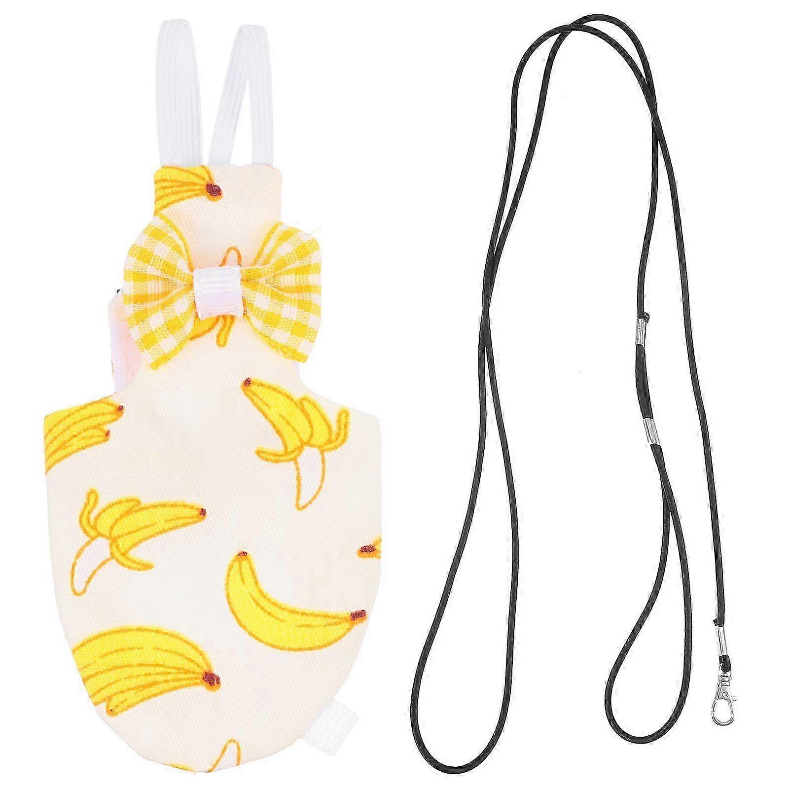 Parrot Diaper Flight Suit Bird Nappy Cotton Diaper with Adjustable LeashSYellow