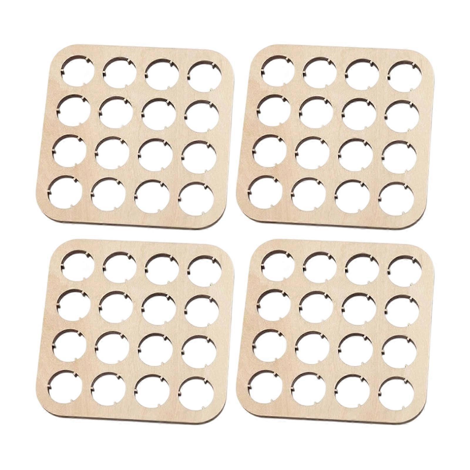 Wooden Beer Bottle Caps Display Rack Set 16 Slot Coasters For Stable Collectible Showcases In Man Caves Or Games Room Multicolor