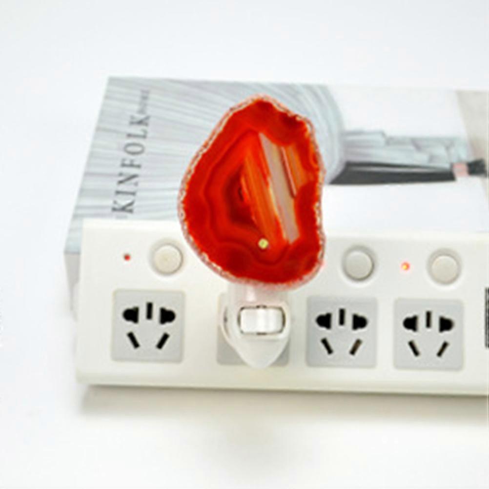 Plug in LED Night Light Agate for Bedroom Use Red Atmosphere Lamp