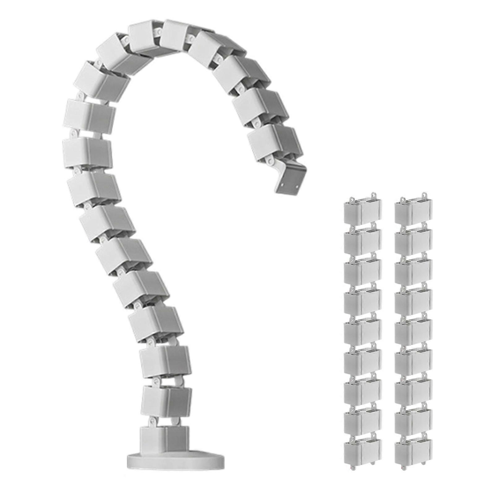 Modular Desk Cable Management Systems ABS Plastic Square Tube Wire For Home Office And Entertainment Center Setup  White