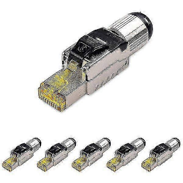6-pack tool-free shielded Rj45 8, Cat8 field termination connector, Cat8 connector, Cat8 connector as shown none