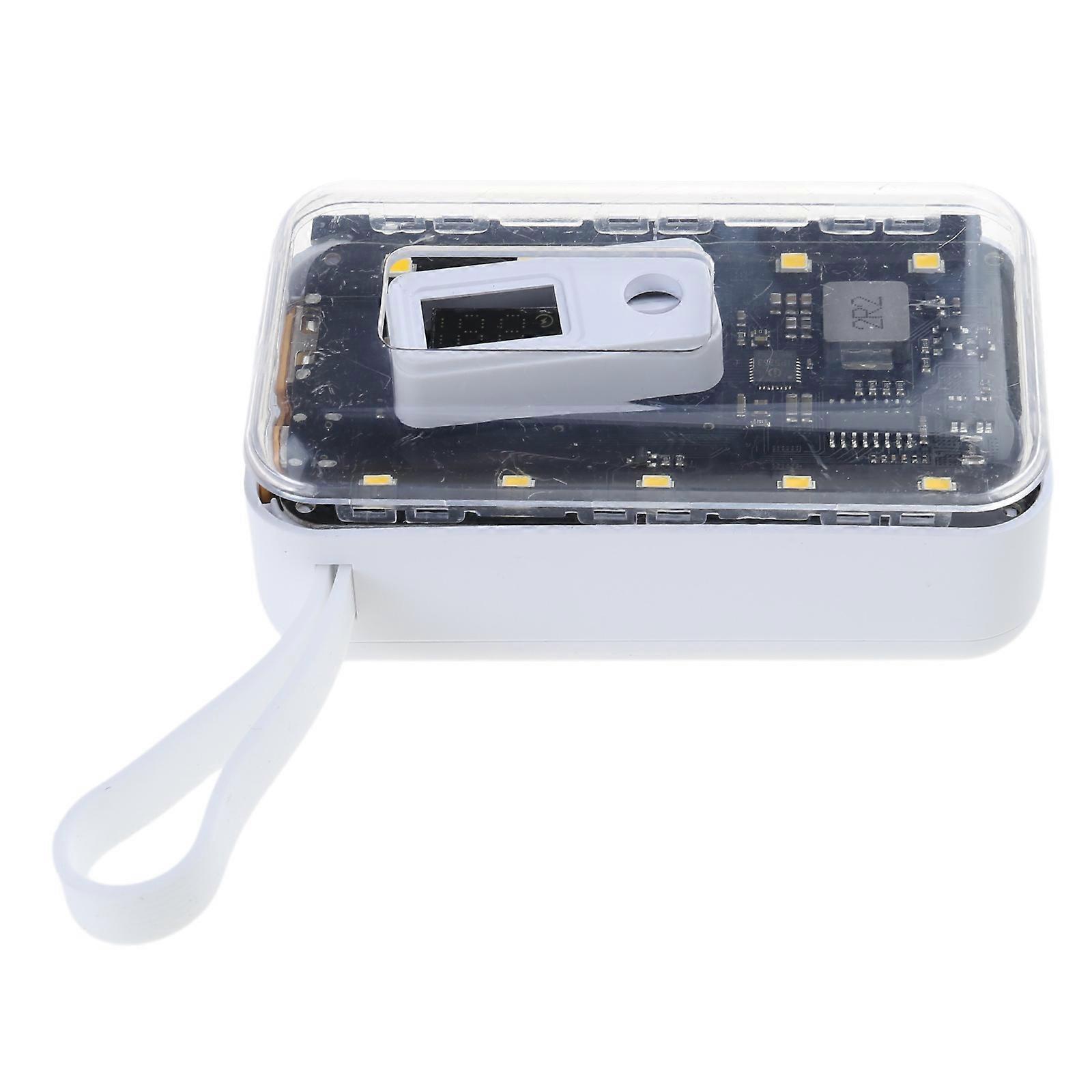 Fashion 10000mAh Battery Storage Box With Built In Fast Charging Cable for 2pcs 21700 Battery Case Enclosure 22.5W  White