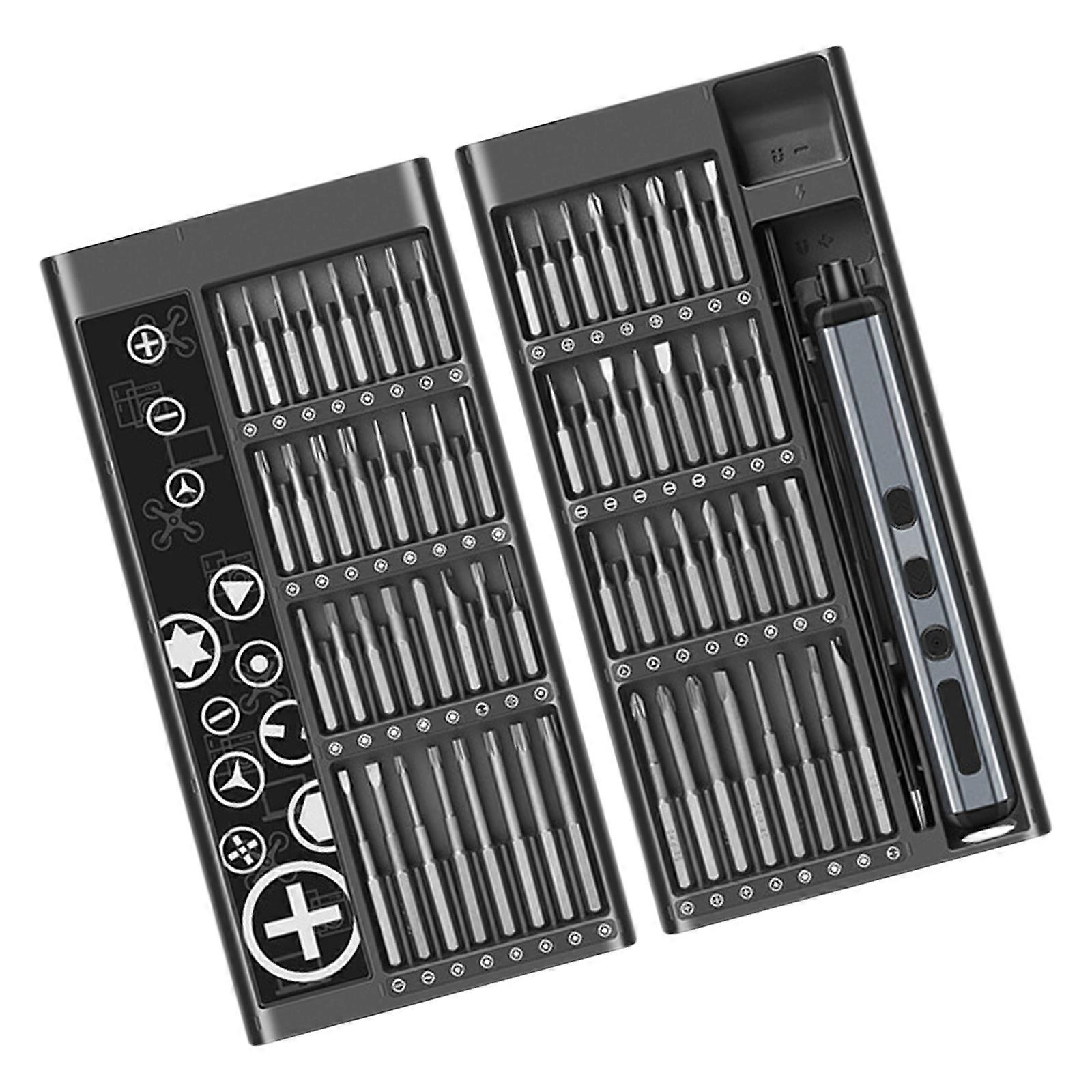 Rechargeable Mini Electric Screwdriver Stable Mini Electric Screwdriver Set 68 in 1 Tool for Accuracy Electronic Work Multicolor