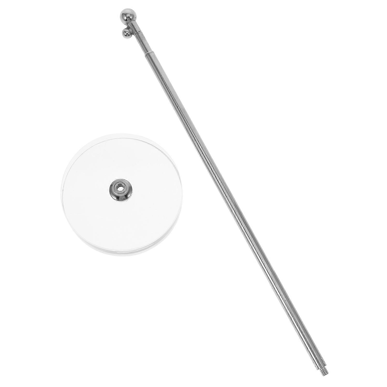 1PC Telescopic Flag Rack Crystal Base Flag Holder Conference Room Table Flag Decorative Stand Creative Desktop Flag Holder Portable Tabletop Flag Base