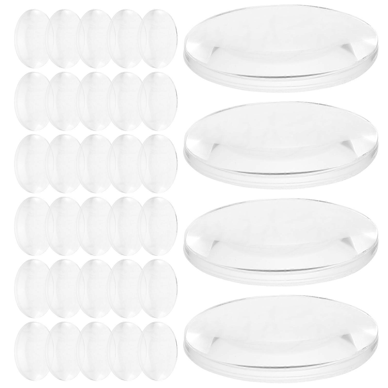 Transparent Optical Lens Double Sided Convex Lens for Lab Use 60Pcs Set