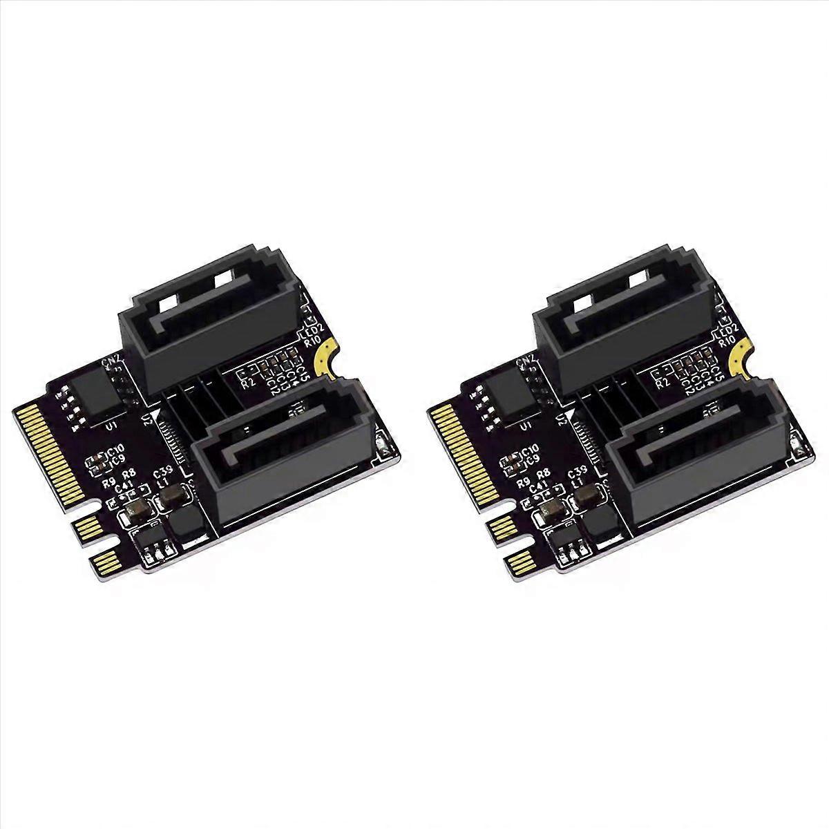 2X M2 to SATA3.0 Expansion Card KEY A+E WIFI M.2 to HDD Adapter Drive-Free JMB582 Adapter Card