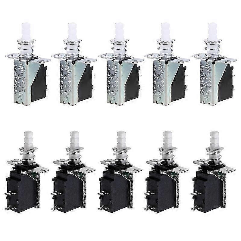 10 Pcs Latching SPST Push Button Power 2Pin Switch SW-3 Switches AC 250V 2A/8A