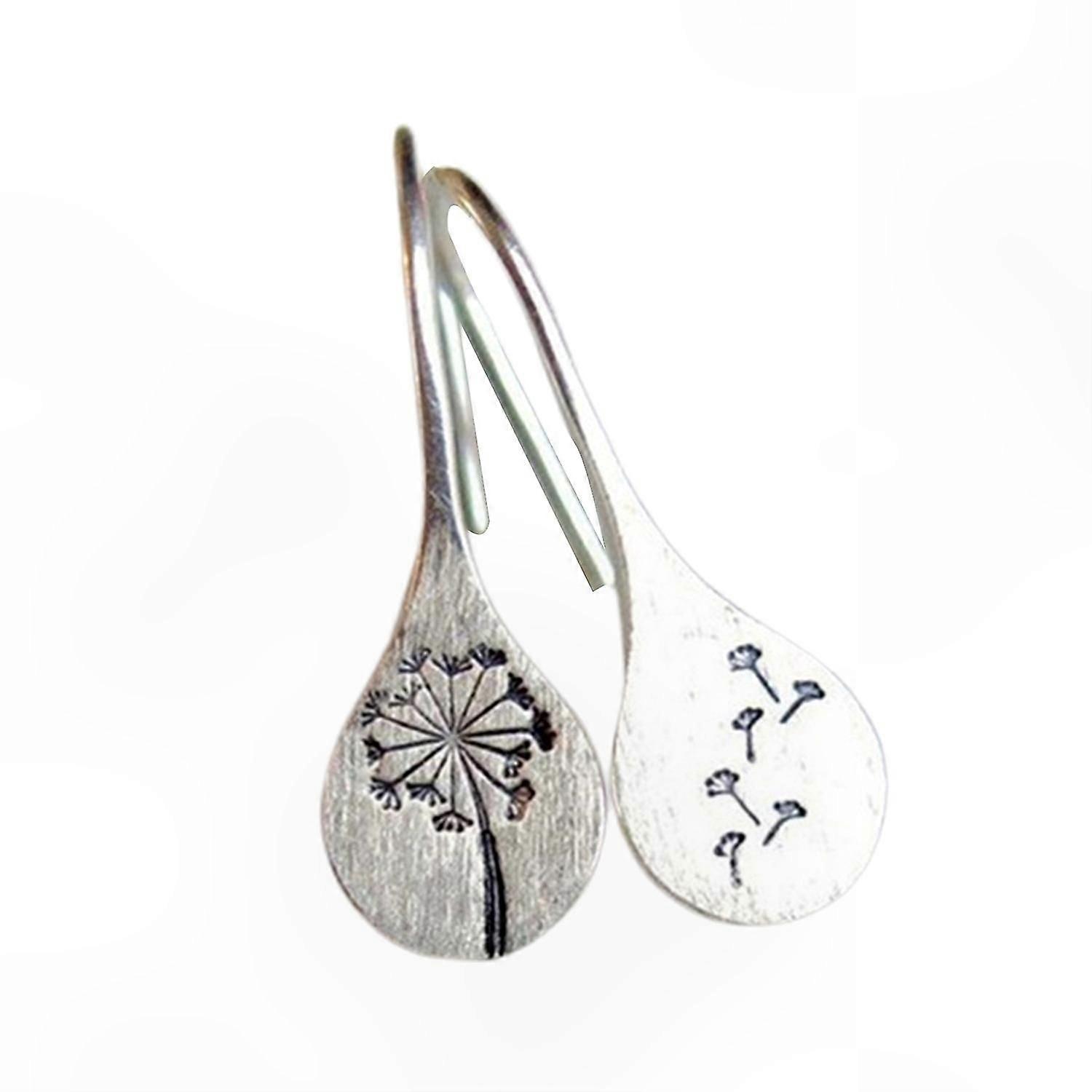 Retro Dandelion Silver Plated Earrings