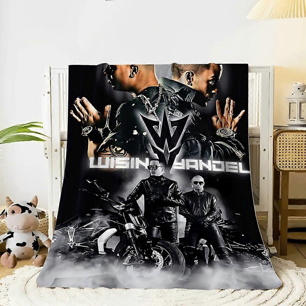 [JIT]1pcs, Flannel blankets, Wisin and Yandel theme, Plush flannel blanket, soft to the touch, warm to wrap, suitable fo-PLAQJ39