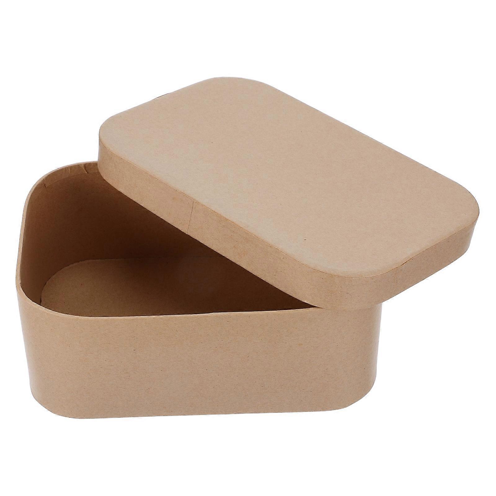 Round Corner Cowhide Paper Box for Artistic Projects with Lid Khaki