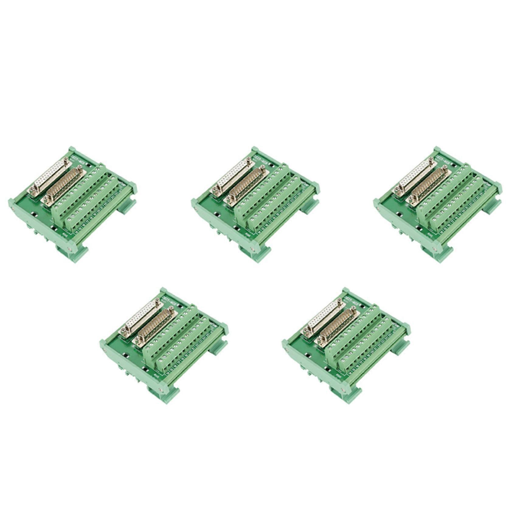 5X DB25 DIN Rail Mount Interface Module Male/Female Connector Breakout Board