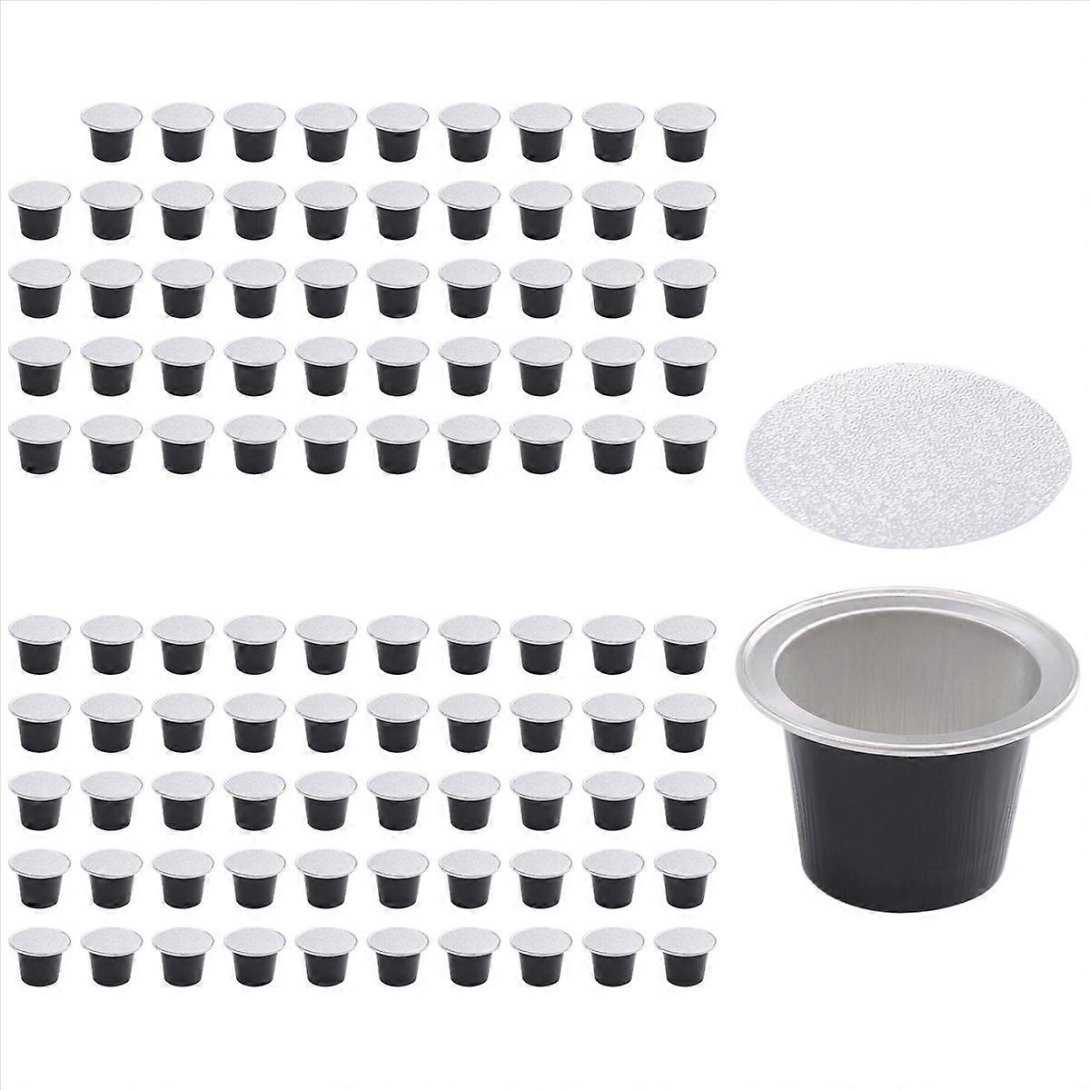 100 Sets Refillable Coffee Capsule Cup Disposable Pod for Automatic
