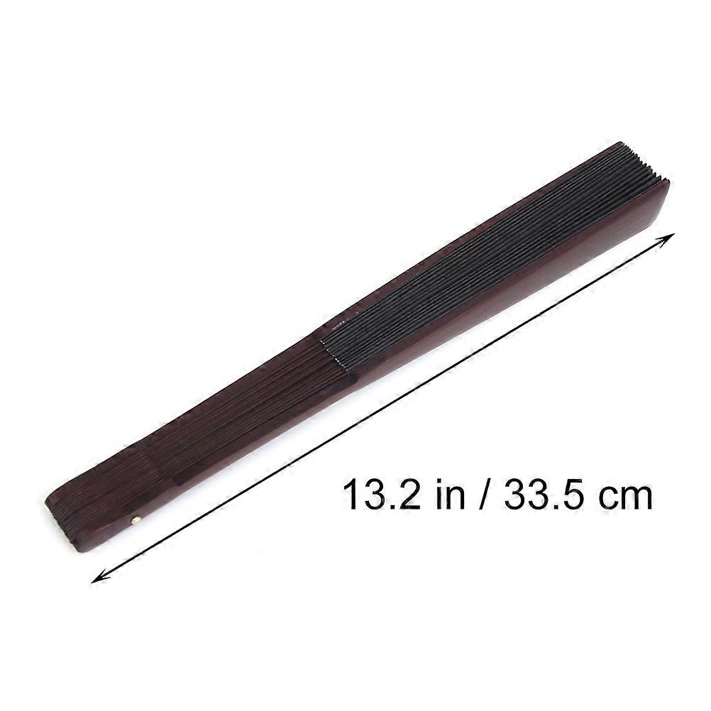 Vikbar handfläkt i bambu för män, svart, bröllopsfest