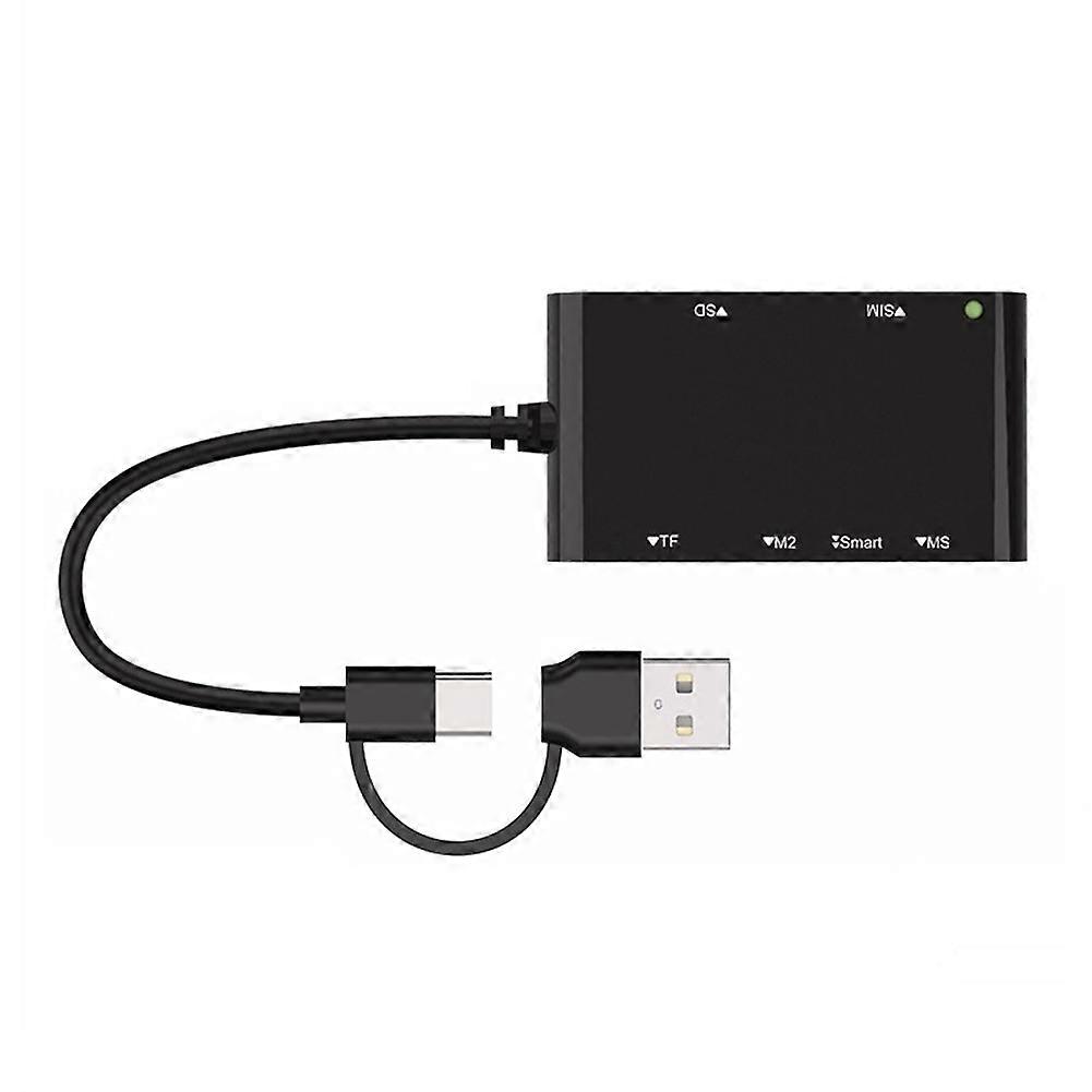 USB C USB 3.0 Multi Card Reader 6 in 1 Smart/MS/M2/TF/SIM/SD