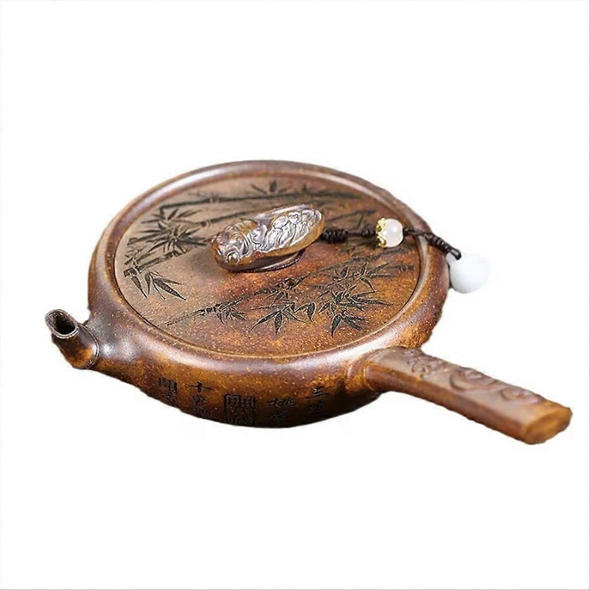 180ml Handmade Teapot, Dragon Bone Gold Sand, Tang Yu KungFu Tea Set - Authentic Raw Ore Craftsmanship