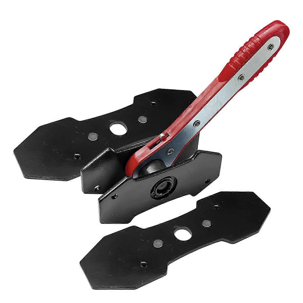 Brake Caliper Compression Tool, 360° Ratcheting Dual Piston Spreader with AntiSlip Grip and 2 Steel Plates