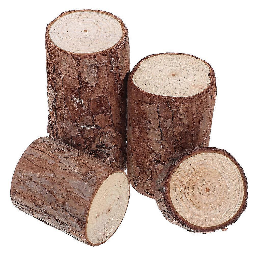 Natural Wooden Pet Cage Decor Tree Stumps for Small Animal Exploring 4Pcs